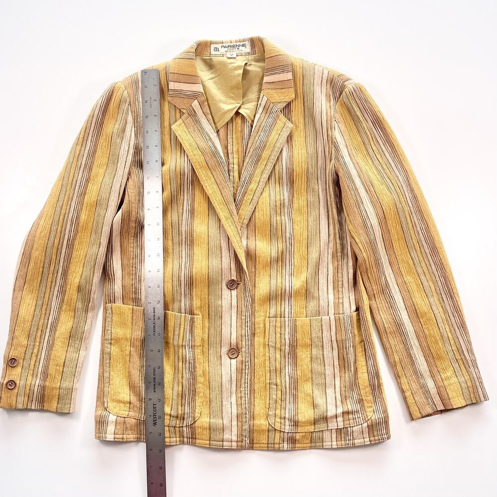 Vintage 1960's Tokyo Women Gold Stripe French Inspired Blazer 7 Small - Picture 13 of 13